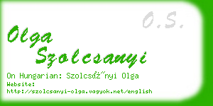 olga szolcsanyi business card